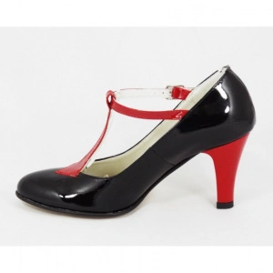 Pantofi stiletto lacuiti dama eleganti din piele naturala
