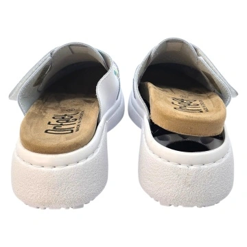 Saboti Dr Feet 21301 alb cu fluturasi - dama