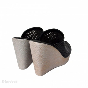Saboti negri dama eleganti din piele naturala cu platforma de 11 cm