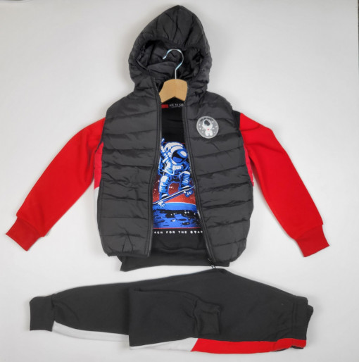 Compleu Vatuit Astronaut 3 Piese Div Culori 6-11 ani