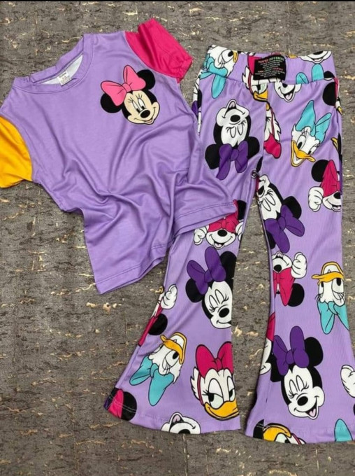Compleu Minnie/Daisy Evazat 2 Piese Div Culori 5-10 ani