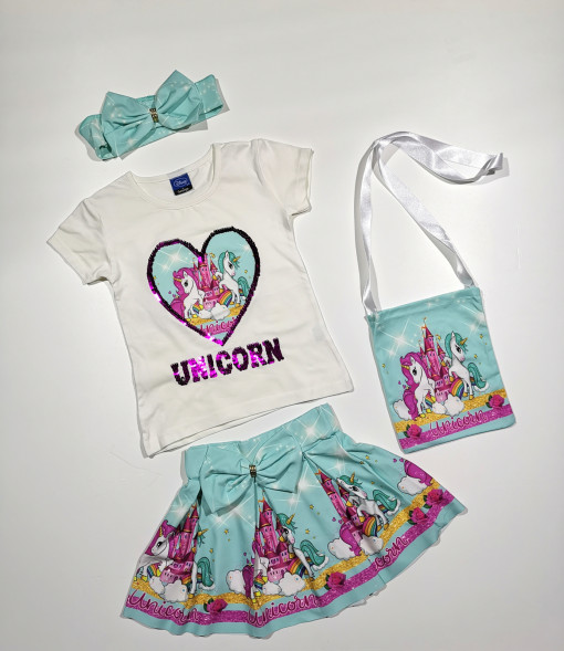 Compleu Unicorn 4 Piese Diverse Culori