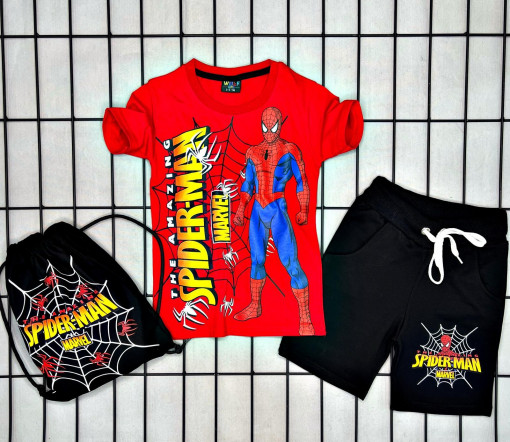 Compleu Spiderman 3 Piese Div Culori 3-10 ani