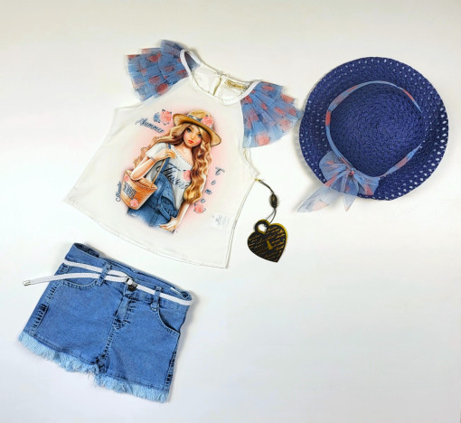 Compleu Summer Time 3 Piese Div Culori 3-6 ani