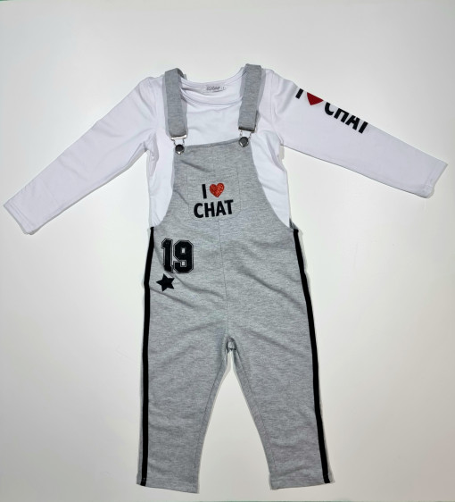 Salopeta cu Bluza Div. Culori 4-12 ani