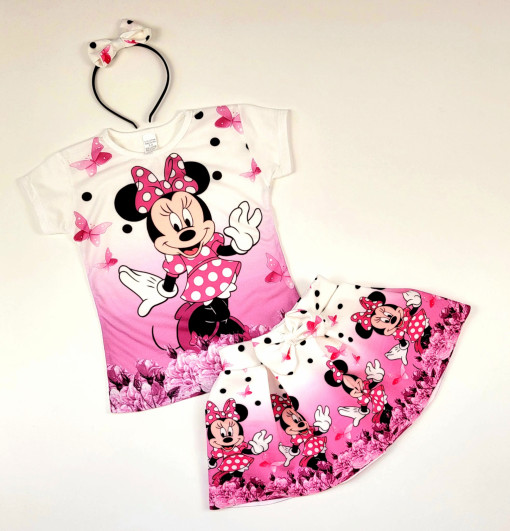 Compleu 3 Piese Minnie Div. Culori 3-10 ani