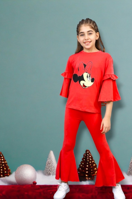 Compleu Minnie Evazat 2 Piese 4-12 ani