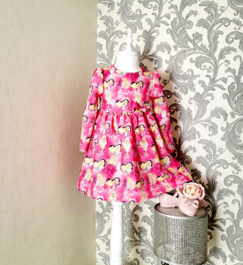 Rochie Barbie Maneca Lunga 2-7 Ani s3 - Img 2