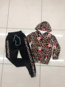 Compleu Minnie Animal Print Catifea 6-12 ani