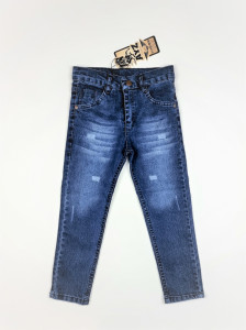 Pantalon Denim Blugi Albastri Decolorati 3-13 ani D32 - Img 1