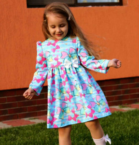 Rochie IRIS cu Fundite Maneca Lunga 2-7 ani - Img 3
