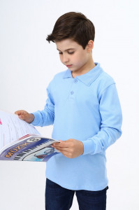 Bluza Tip Polo cu Maneca Lunga 6-16 ani - Img 1
