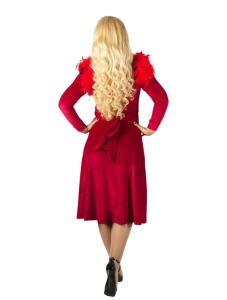 Rochie Dama Scarlett Catifea cu Pene - Img 2