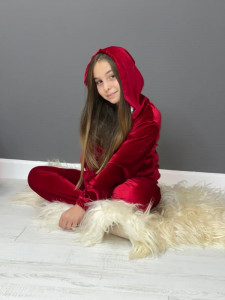 Compleu Catifea Natalia Grena 8-16 ani - Img 2
