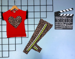 Compleu Animal Print cu Inimioara Div Culori 3-10 ani - Img 2