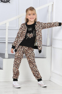 Compleu Wild Animal Print Catifea 3 Piese 4-10 Ani - Img 1