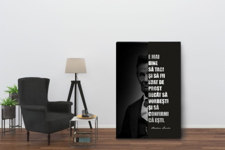 Tablou Canvas Citate Motivationale Abraham Lincoln - Tacerea de Aur