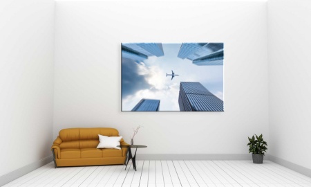 Tablou Canvas arhitectura avion deasupra orasului