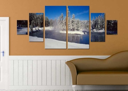Tablou Canvas Multicanvas Peisaj Montan Iarna
