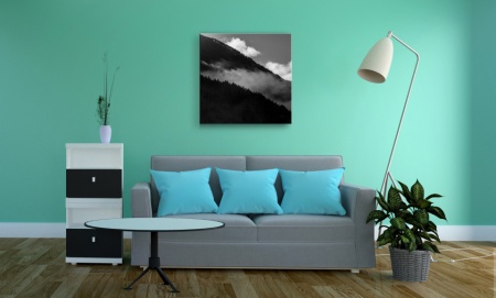 Tablou Canvas alb-negru peisaj montan