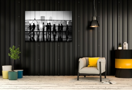 Tablou Canvas Colegi de birou in Tablou Canvas alb-negru