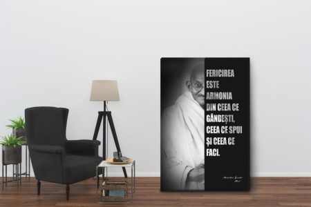 Tablou Canvas Citate Motivationale Mahatma Gandhi - Fericirea