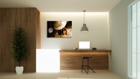 Tablouri Canvas harti globul si ceasul