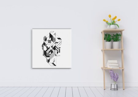 Figuri geometrice asamblate in Tablou Canvas abstract