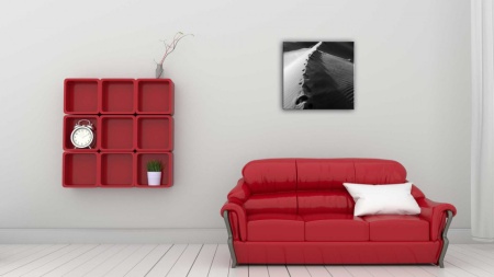Tablou Canvas alb-negru urme pe nisip