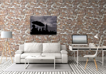 Tablou Canvas alb-negru in asteptare