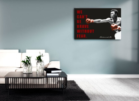 Tablou Canvas Citate Motivationale Muhammad Ali - Curajul si Frica