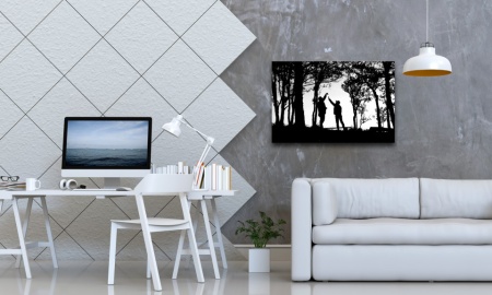 Tablou Canvas alb-negru doi prieteni