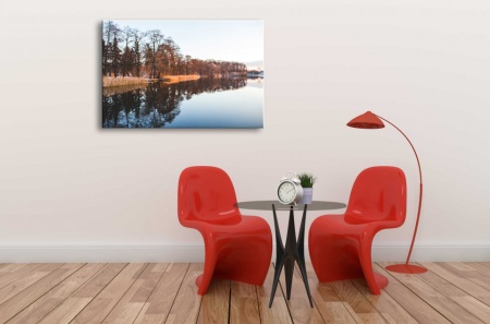 Tablou Canvas natura lac si padure
