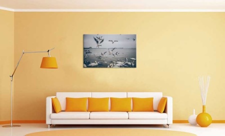 Tablou Canvas Lebede si Pescarusi