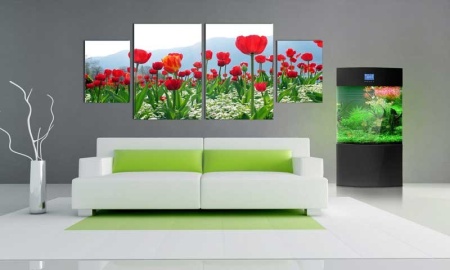 Tablou Canvas Multicanvas Lalele Rosii