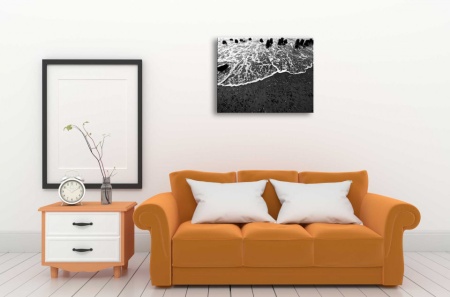 Tablou Canvas alb-negru valuri de mare