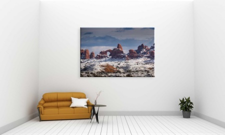 Tablou Canvas iarna - stanci reci
