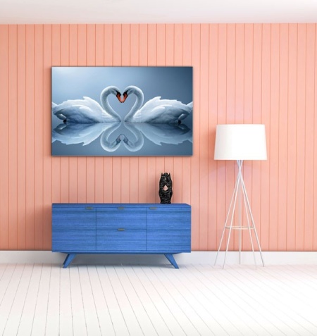 Tablou Canvas Lebede Inima