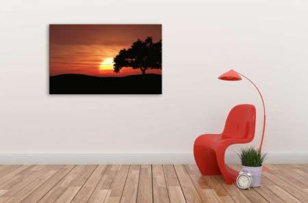 Tablou Canvas peisaje unde se stinge soarele