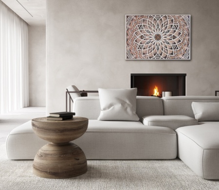 Tablou Mandala "Infinity" decorativ din lemn, decor 3d multistrat