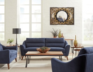 Oglinda Tablou Mandala decorativa din lemn, decor 3d multistrat - Img 1
