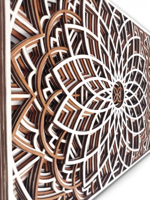 Tablou Mandala "Infinity" decorativ din lemn, decor 3d multistrat - Img 3