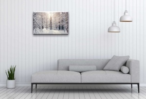 Tablou Canvas iarna - padure alba - Img 1
