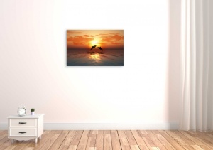 Tablou Canvas peisaje delfini si asfintit - Img 1