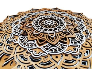 Tablou Mandala Florala decorativ din lemn, decor 3d multistrat - Img 4