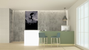 Tablou Canvas alb-negru fuga de ploaie - Img 2