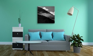 Tablou Canvas alb-negru peisaj montan - Img 1
