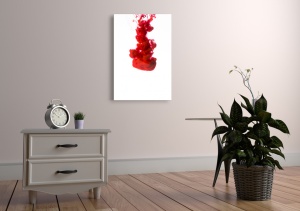 Tablou Canvas abstract picatura rosie - Img 1