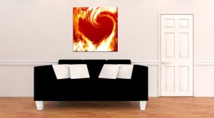 Tablou canvas inima in flacari Valentine's Day - Img 1