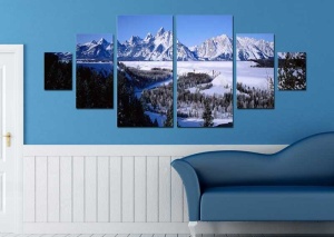 Tablou Canvas Multicanvas Peisaj Montan Iarna - Img 1